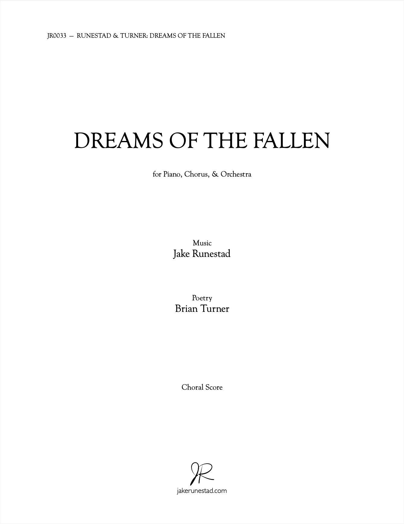 Dreams of the Fallen - Jake Runestad Music