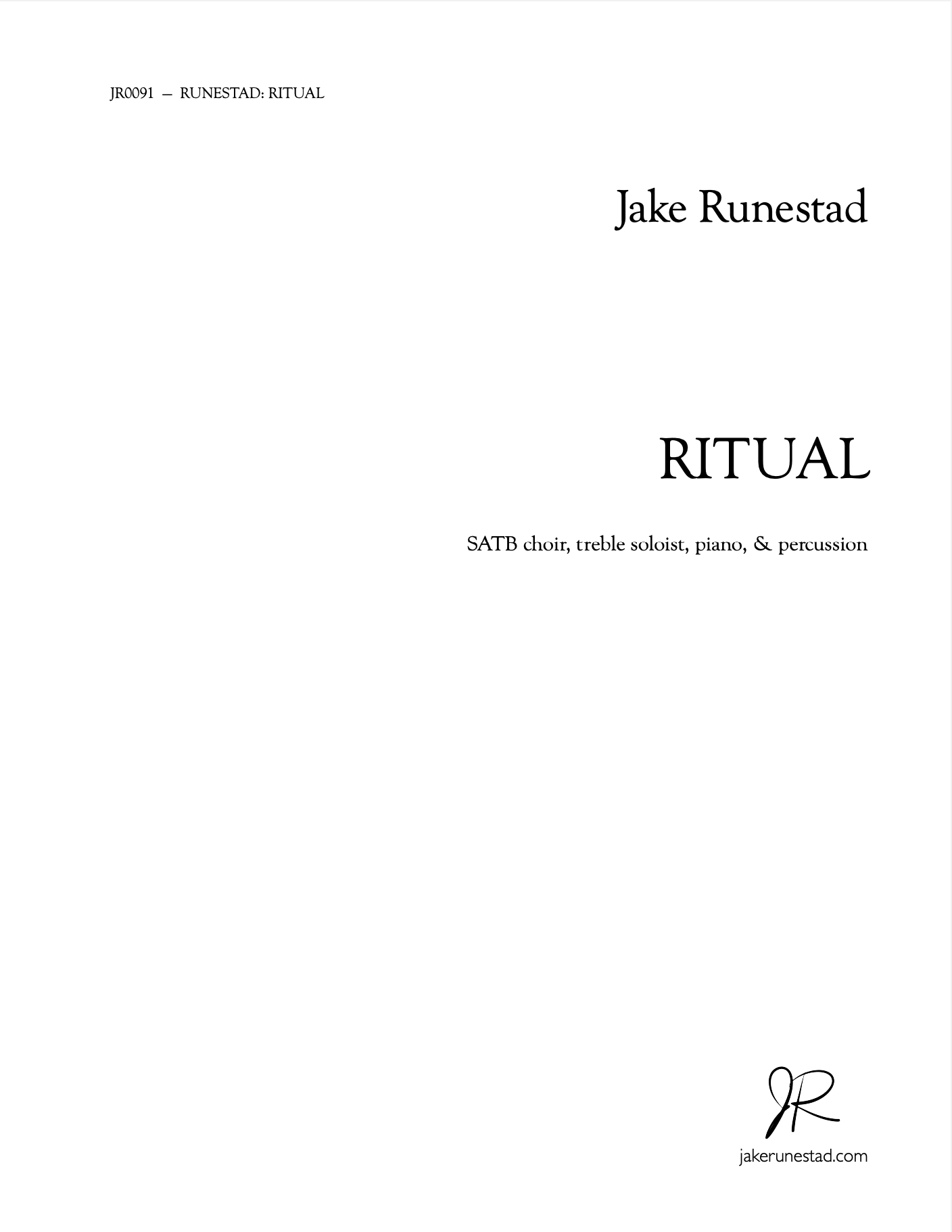 Ritual - Jake Runestad Music