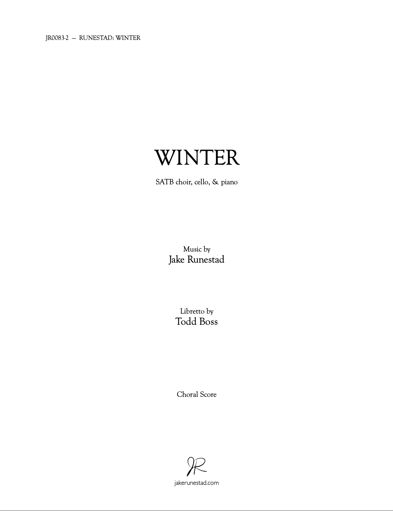 Winter - Jake Runestad Music